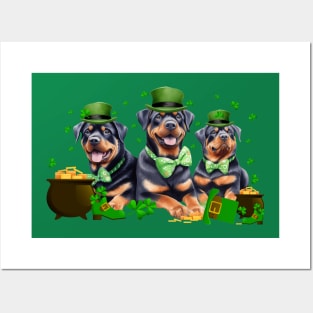 My Rottweiler Is My Lucky Charm St Patricks Day Posters and Art